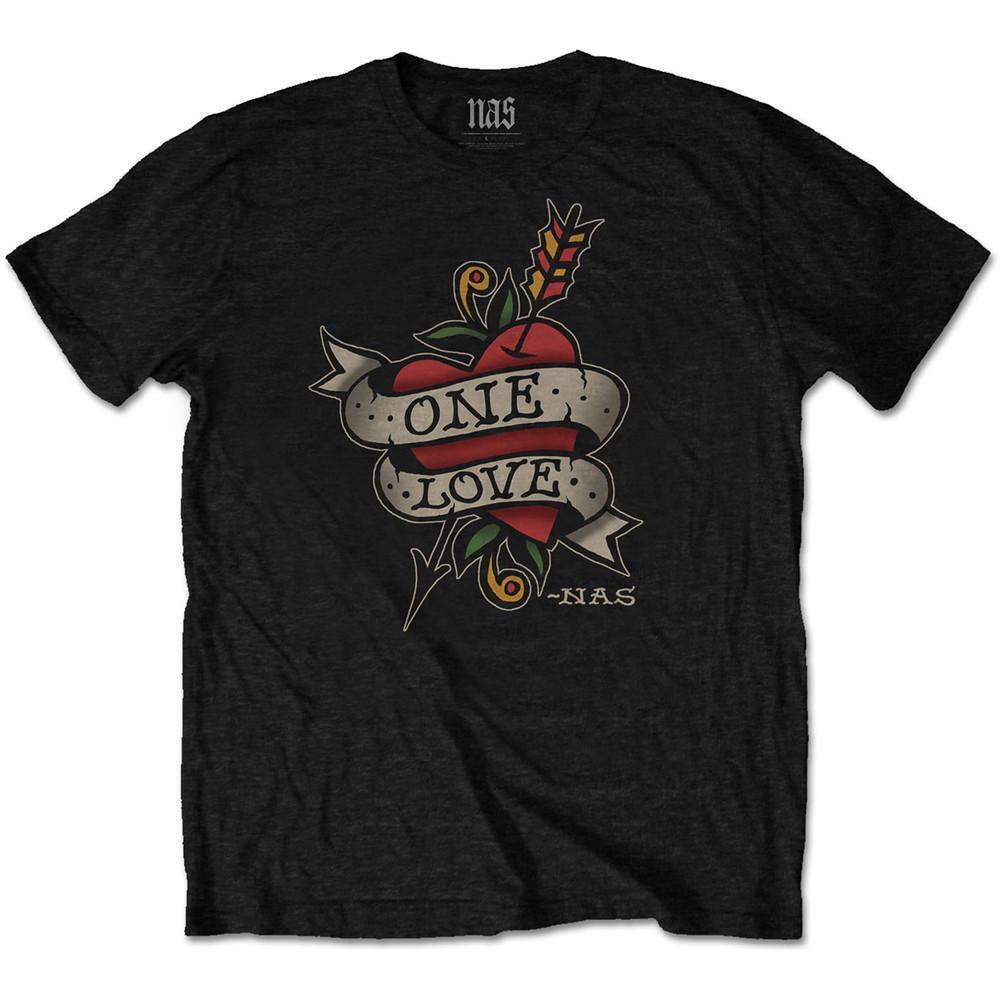 Nas Unisex T Shirt Love Tattoo Black